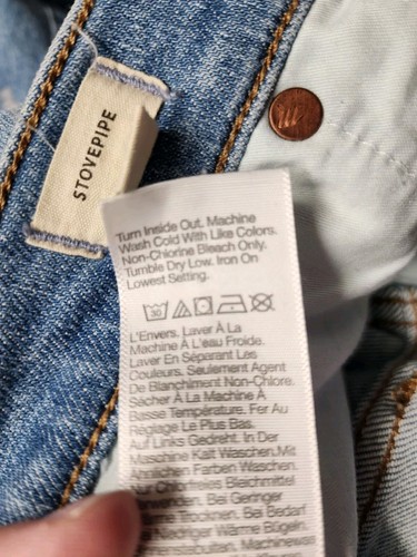 Madewell Stovepipe Blue Denim Jeans Woman's Size 23 - Picture 9 of 9