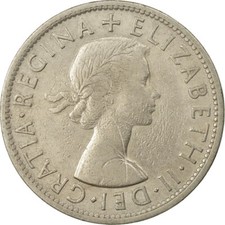 #534933 Coin, Great Britain, Elizabeth II, 1/2 Crown, 1954, EF(40-45), Copper-