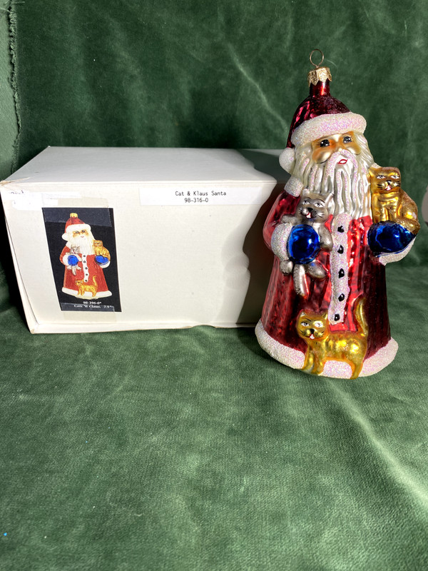 Vintage & Vintage Christopher Radko Cats & Klaus Santa "98-316-0  w/ tag & a box