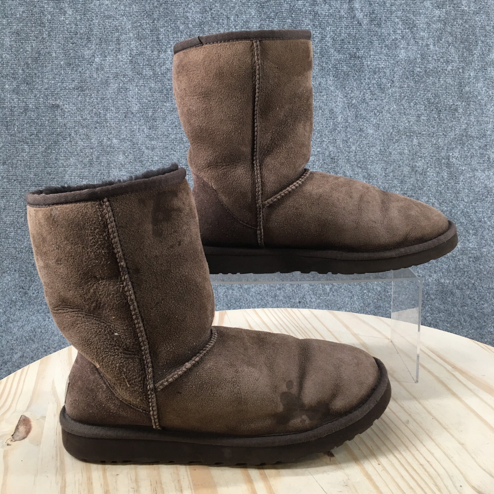 UGG Snow Boots Womens 8 Brown Short II Classic Pull On Casual Comfort Suede-image