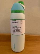 Owala "Spearmint" XL 40 oz COLOR DROP Free Sip Stainless Steel Blue White Green