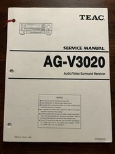 TEAC AG-V3020 Audio Video Surround Receiver Service Manual OEM Vintage Schematic