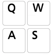 ENGLISH US KEYBOARD STICKER BLACK LETTERS TRANSPARENT