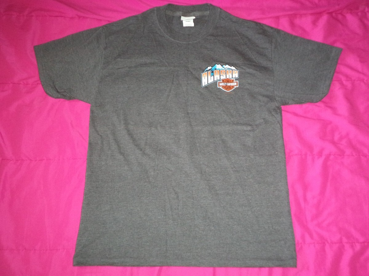 Harley Davidson Anchorage Alaska Moose Large T Shirt Biker USA L