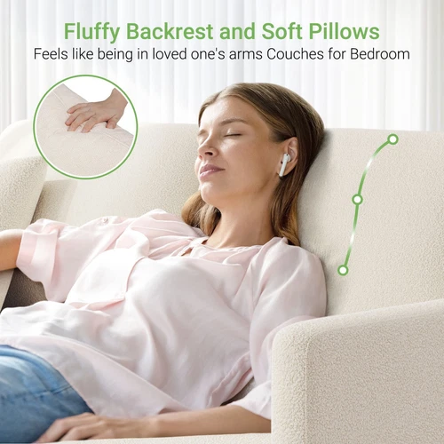 Sofa 2/3 Sitzer Werkzeugfreier Aufbau Couch Teddy Fleece Loungesofa Ganzholz NEU - Bild 12 von 101