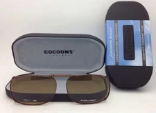 COCOONS Amber Polarized Sunglasses/Eyeglasses Over Rx Clip-on REC 1-52 Bronze