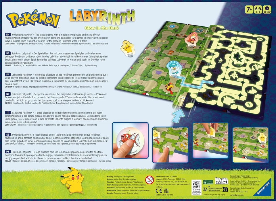 Pokemon Labyrinth Glow in the Dark Leuchtet im Dunkeln Spiel Ravensburger - Bild 3 von 4