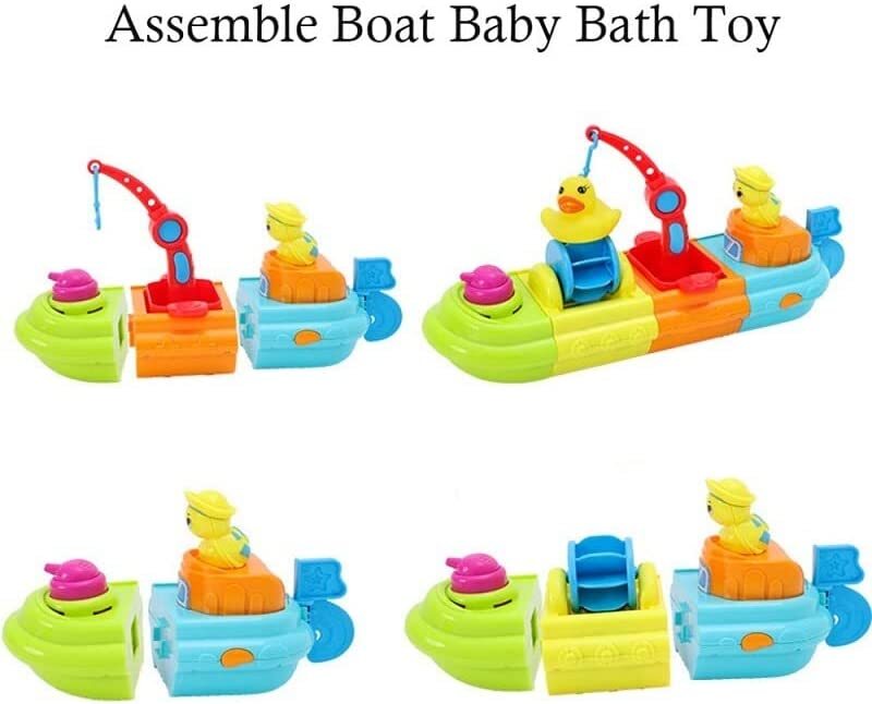 WindUp Boat Bath Toy for Kids, Baby, Toddler Summer Pool Toys, 12