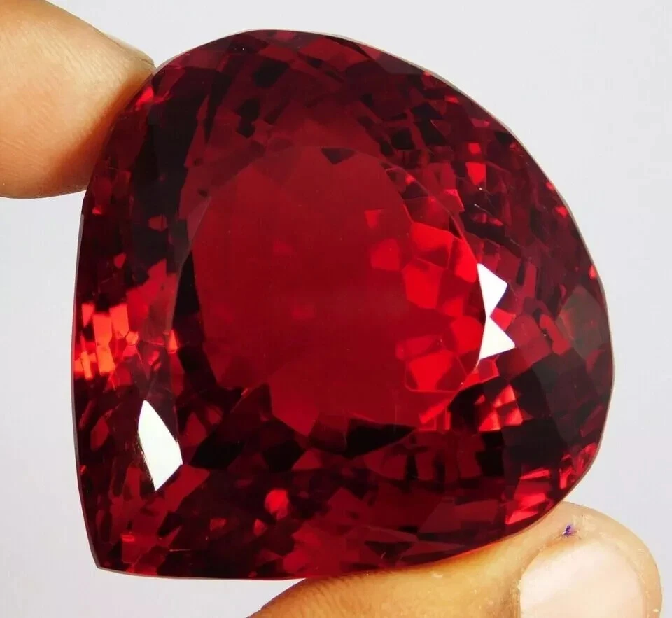 AAA+ Large Red Ruby Pear Cut 92.55 Ct. Huge Loose Gemstone Gift for Women/Her - Image 2 of 4