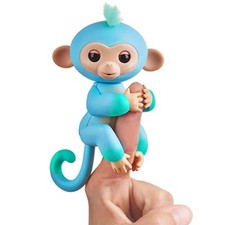 AUTHENTIC WowWee Fingerlings 2Tone Ombre Blue to Turquoise Baby Monkey Charlie