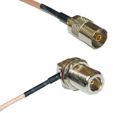 RG316 DVB TV Pal Female to N Female Bulkhead Angle RF Cable Rapid-SHIP LOT