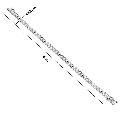 Womens 925 Sterling Silver Yellow Gold Tone 3mm CZ Tennis Bracelet - Picture 4 of 5