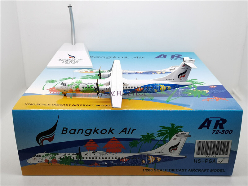 JC wings for Bangkok Air ATR-72 HS-PGA Paintings 1:200 Aircraft Pre-built  Model