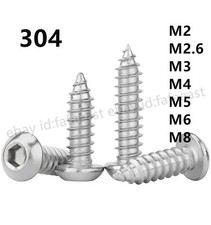 M2-M6 Stainless Steel Allen Hex Socket Button Round Head Self Tapping Wood Screw