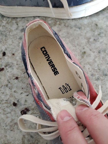 Converse All Star Damen-Halbschuhe rot blau USA Streifen mit Sternen Größe 7 - Bild 8 von 13