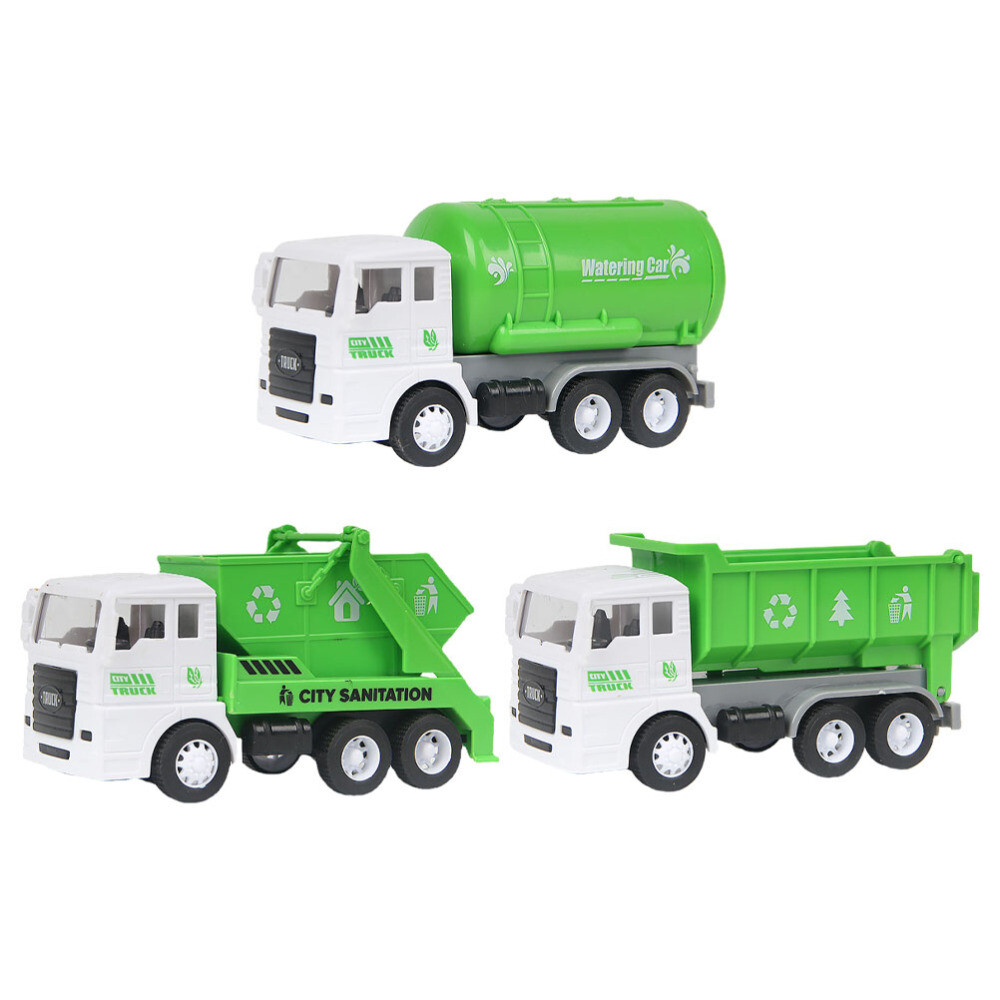 3 Pcs Cleaning Toys Car Simulation Sanitation Engineering Vehicle Child