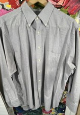 Chaps Men’s Wrinkle Free Oxford long sleeve 17 17 1/2 34 35 blue grey color XL