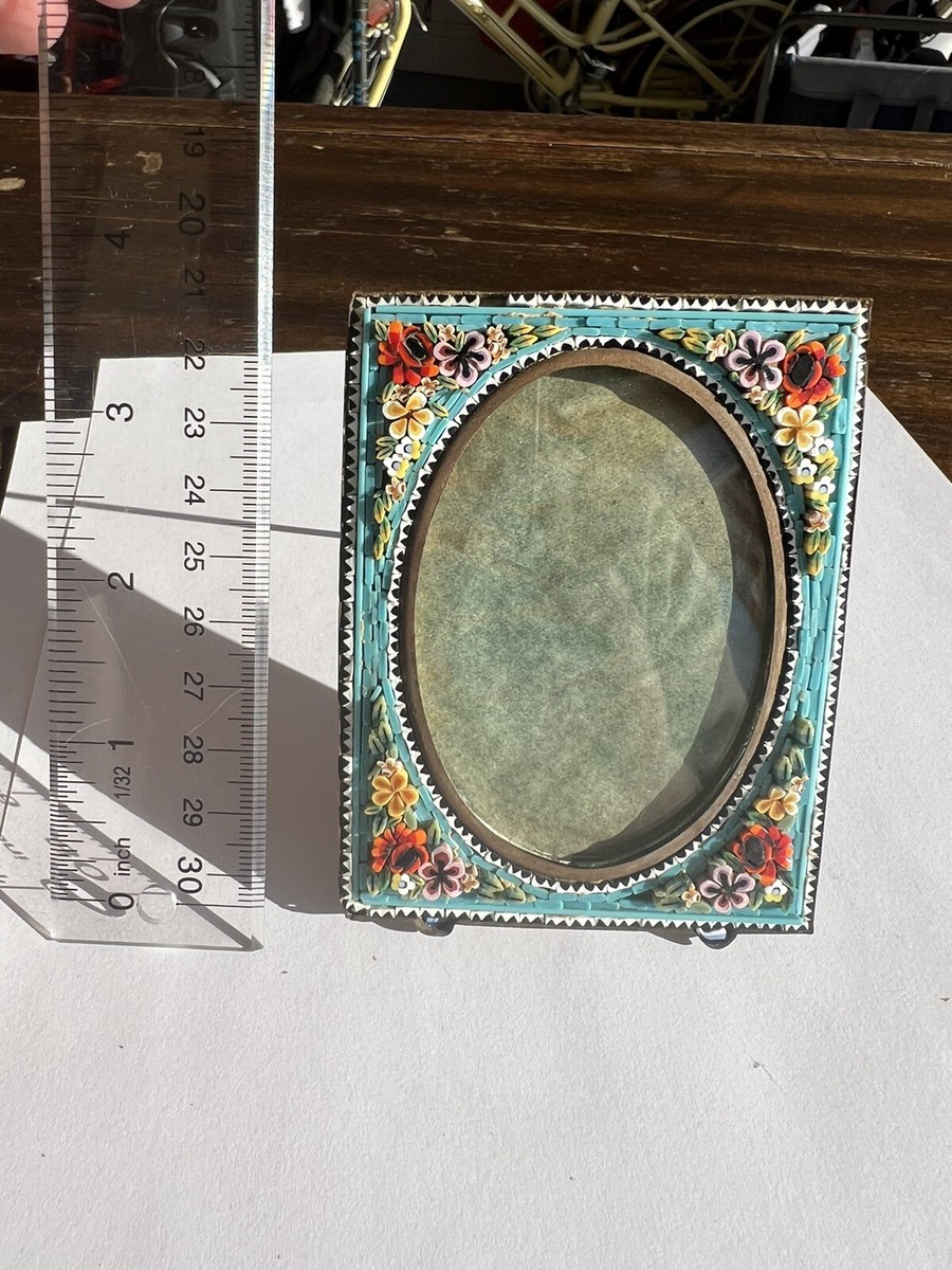 ミニフォトフレーム ミクロモザイク イタリア製 未使用 ヴィンテージ Antique Italian Micro Mosaic Picture Frame | eBay
