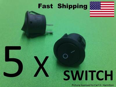 5x SWITCH SPST Rocker - UNIVERSAL - DC AC - School Electronics Supply