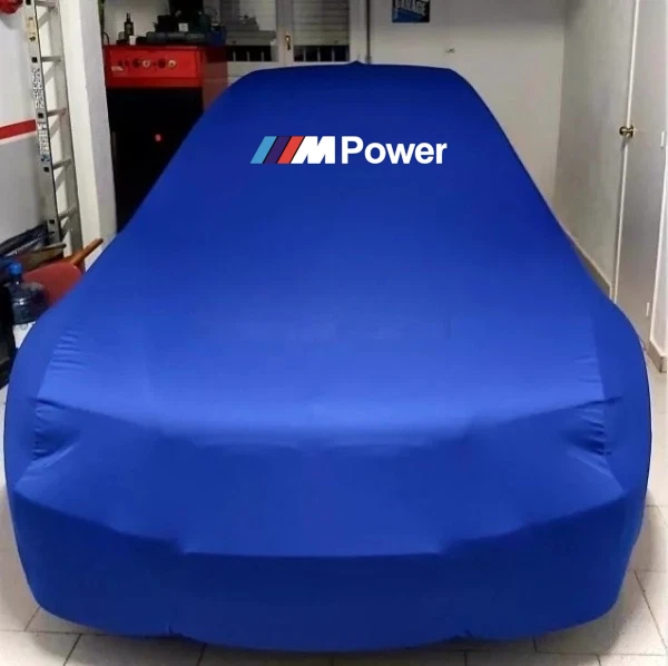 Blue Car Cover For Bmw M Power Dust Proof Windproof  Combing  M2 M3 M4 M5 M6 M7 Foto 3 de 4