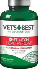 Vet's Best Healthy Coat Shed  Itch Relief Dog Supplements -150 Chewable Tablets