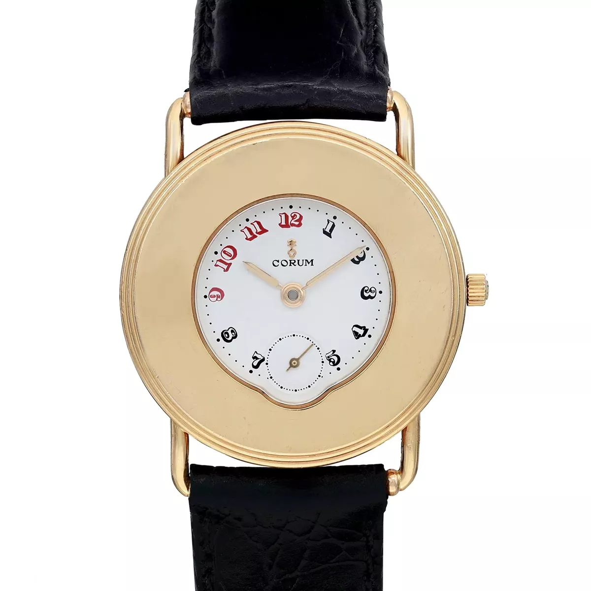 Vintage Corum 32mm 18K Yellow Gold White Dial Quartz Unisex Watch 403312