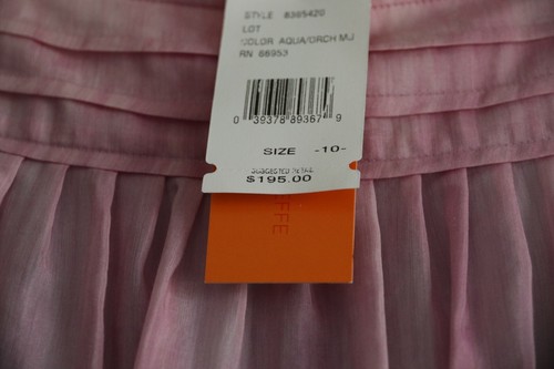 Cynthia Steffe Skirt 10 M Silk Cotton Vintage Boho Aqua Orchid A Line Knee - Picture 9 of 11