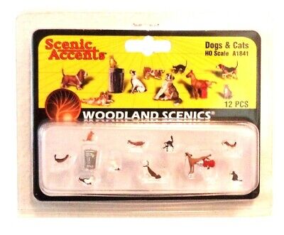 HO Scale Woodland Scenics A1841 Dogs & Cats Figures (12) pcs 724771018414 | eBay