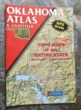 OKLAHOMA  Atlas & Gazetteer DeLorme Topo Maps - GPS GRIDS, Back Roads PB - VG