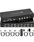 Podwójny monitor HDMI i DP KVM Switch 4 komputery 2 monitory 8k@60Hz 4k@120Hz 4 porty