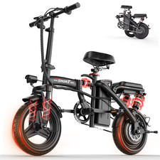 1200W Folding Electric Bike for Adults Teens 14'' 25 MPH 45Miles Portable E Bike