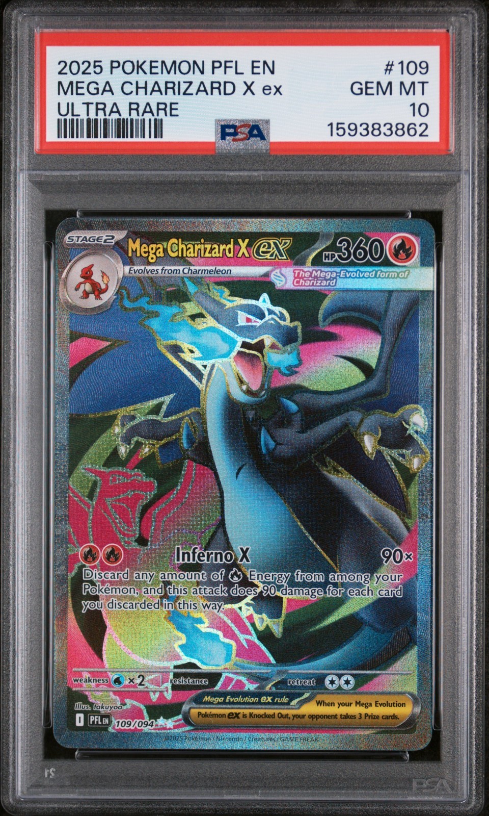 Pokemon Phantasmal Flames Mega Charizard X EX Ultra Rare #109 PSA 10 GEM MINT