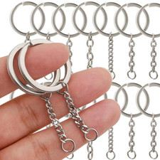 20pcs Silver Metal Keychain Split Rings DIY Keyring Accessories