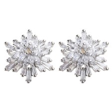 Delicate Snowflake Crystal Earphone Enhancer Metal Build Ear Clip Effortless DIY