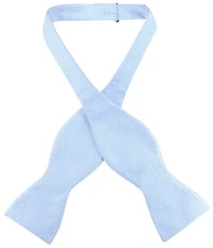 Antonio Ricci SELF TIE Bow Tie Solid BABY BLUE Color Ribbed Pattern Mens BowTie