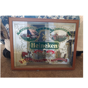 Heineken Mirror Sign Amsterdam Rotterdam Collectible Breweriana 36"x28"