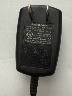 Radioshack AC Adapter Cat No 15-1859 12VDC 100mA