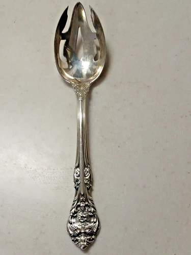 Gorham Sterling King Edward  Pierced Serving Spoon 8 3 /8"