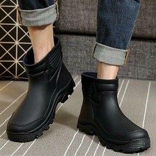Mens Waterproof Rain Boots fishing Casual outdoor Wellies shoes Work Ankle Boots