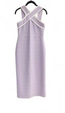 La Cité Lavender Criss Cross Halter Bandage Midi Dress Bodycon Women's XS NWT