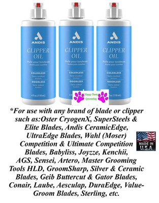 3-ANDIS Lubricating CLIPPER BLADE &Shear OIL LUBE*Also For Oster,Wahl,Geib,Moser