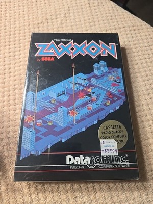 Sealed Zaxxon Sega Datasoft  TRS-80 Color Computer Cassette 32 K Vintage 1983