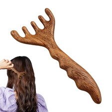 Wooden Meridian Massage Comb Anti-static 5-Claw Head Massager Gua Sha Tool