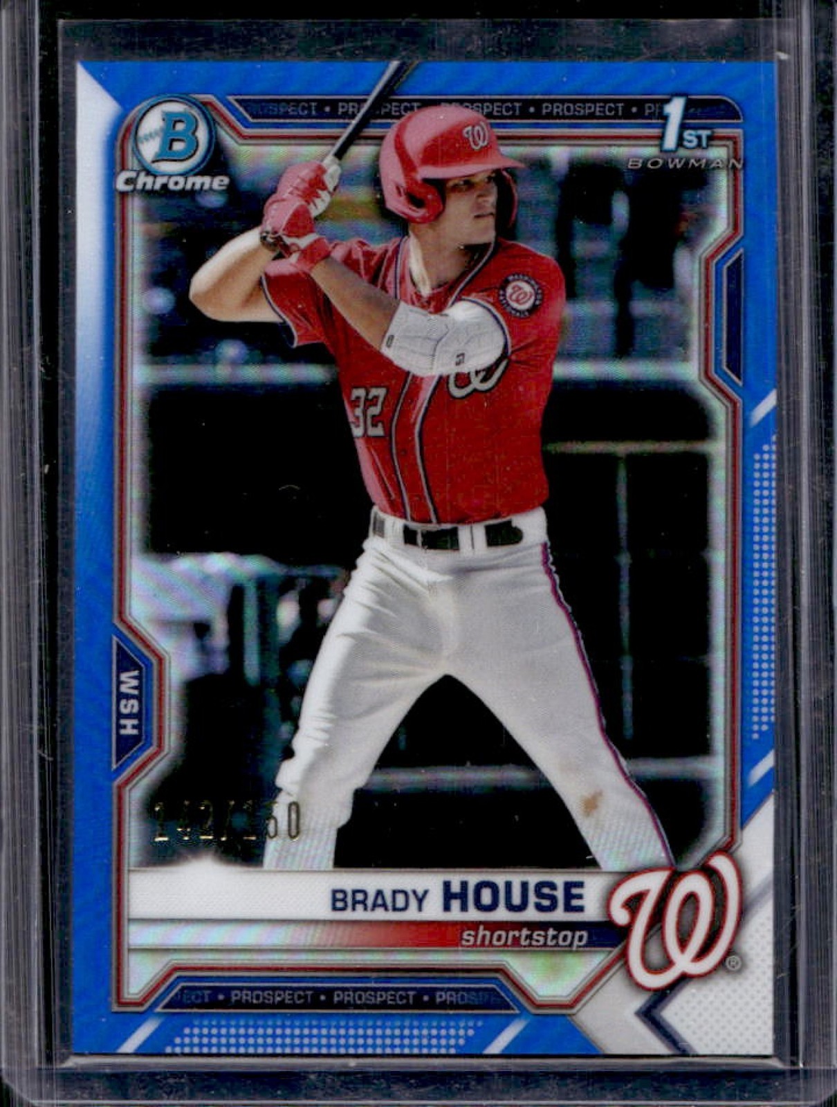 2021 Bowman Draft Brady House Chrome 1st Blue Refractor #/150 Nationals