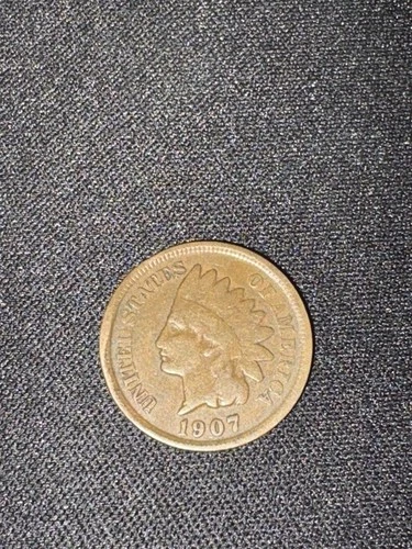 1907 Indian Head Cent Penny Coin Very Good Fine Condition