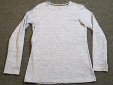 Cuddl Duds Shirt Womens Medium Gray Long Sleeve Comfortwear Stretch Layer Top