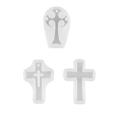 3PCS DIY Silicone Cross Resin Mold Jewelry Epoxy Making Casting Mould Craft Tool