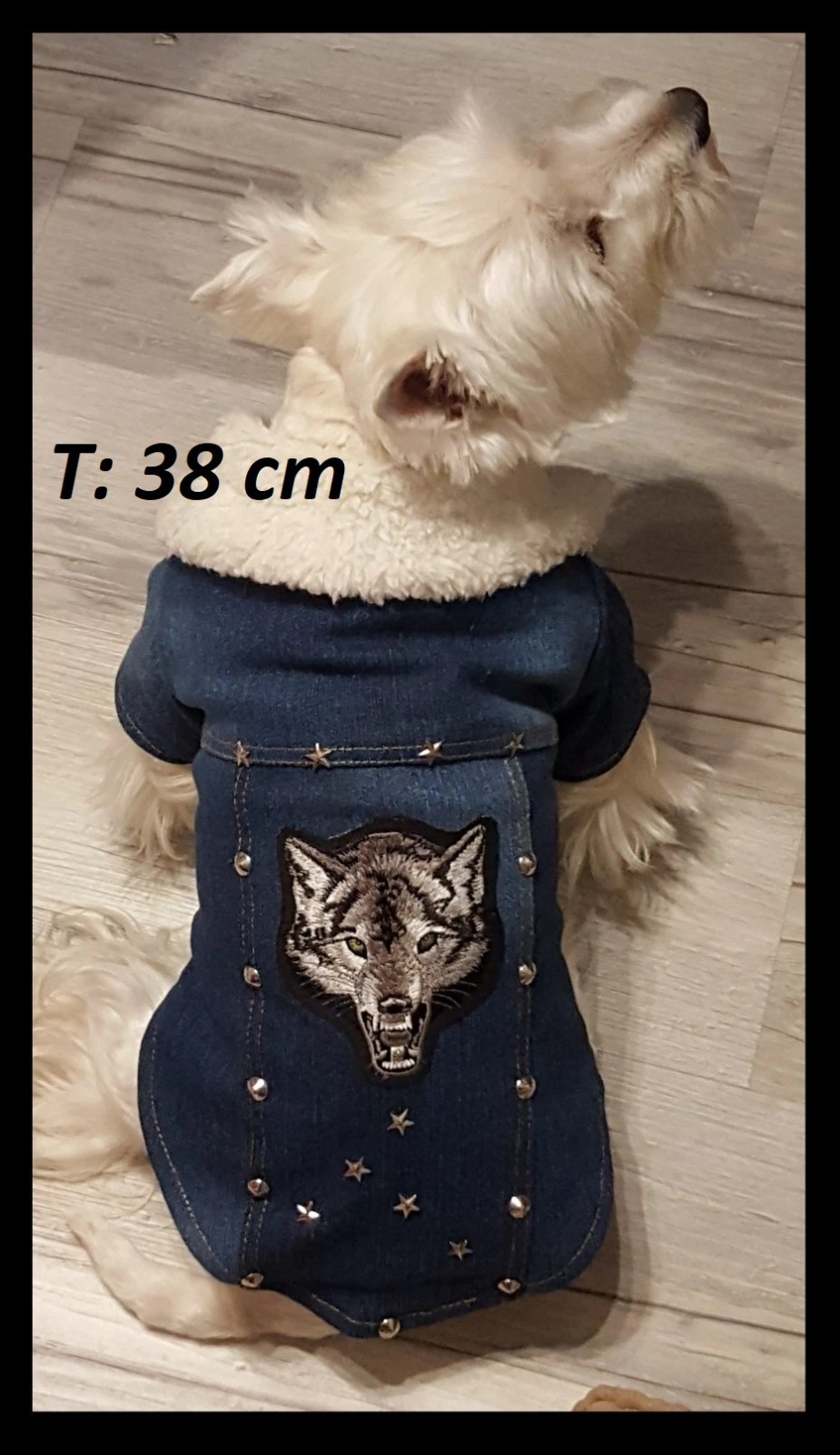 Manteau jean avec fourrure veste personnalisée taille 38 idéale pour l'hiver