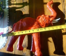 Vintage LARGE RED Leather  Elephant Trunk up