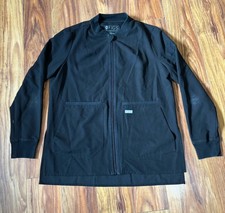 Figs Women Black Full Zip Bellery Scrub Lab Jacket Coat Size S Style W18SW1007